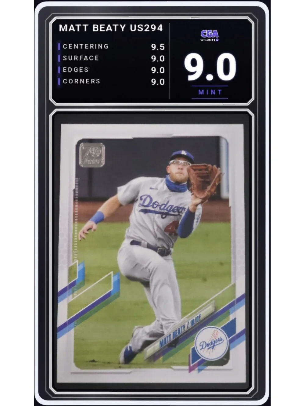 2021 Topps Update #US294 Matt Beaty Los Angeles Dodgers - CGA 9.0 Digital Grade